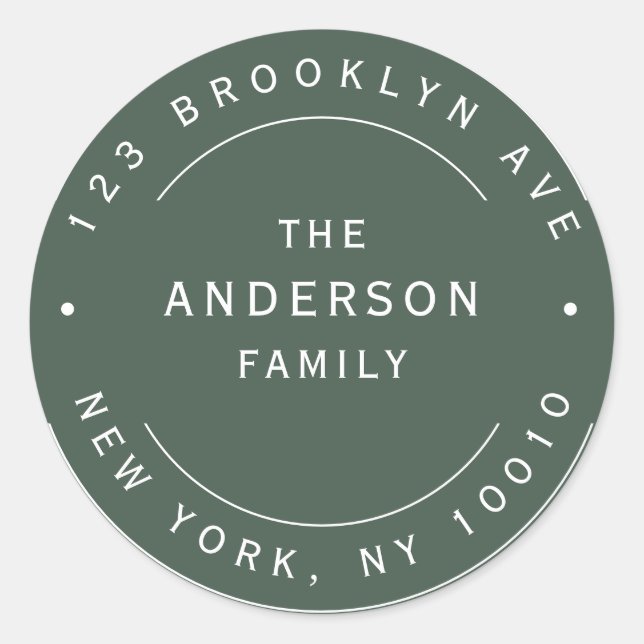 Etiqueta de dirección de devolución de redondeo de (Anverso)