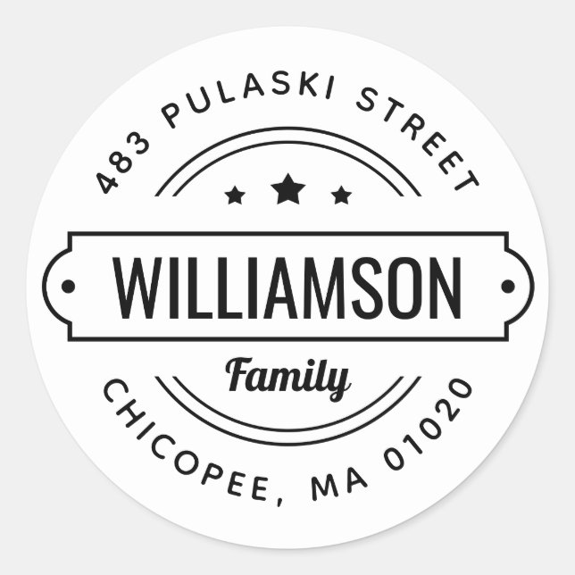 Etiqueta de dirección de devolución de redondeo de (Anverso)