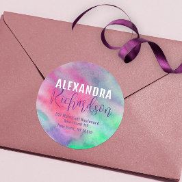 Etiqueta de dirección de devolución de redondeo de