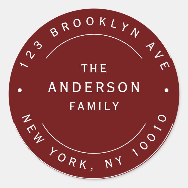 Etiqueta de dirección de devolución de redondeo de (Anverso)