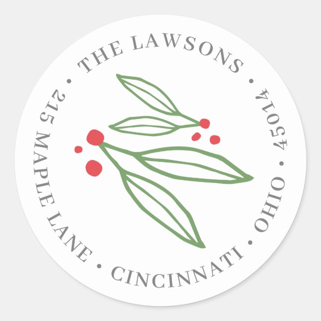 Etiqueta de dirección de devolución de redondeo de (Anverso)