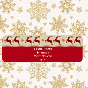 Etiqueta de dirección de devolución de renos