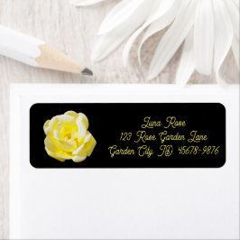 Etiqueta de dirección de devolución de rosa amaril