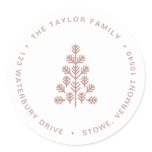 Etiqueta de dirección de devolución de Rosa de árb