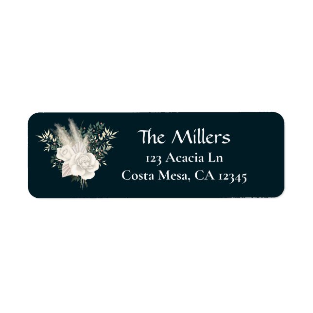 Etiqueta de dirección de devolución de rosas blanc (Frente)