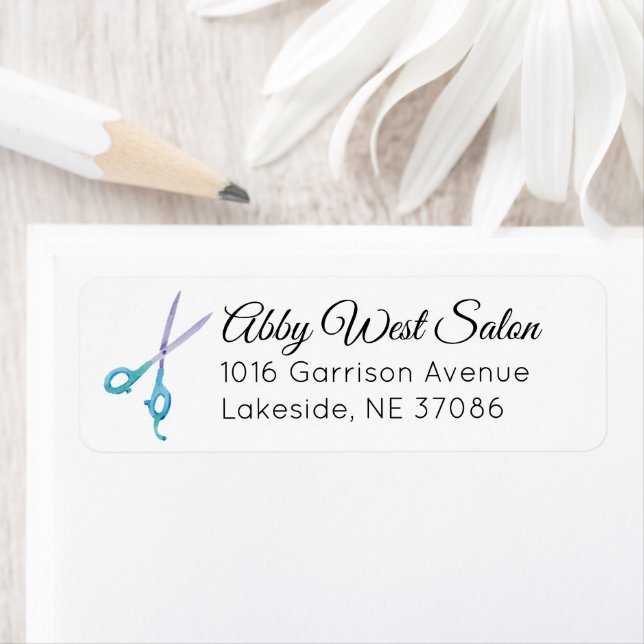 Etiqueta de dirección de devolución de salon de co (In situ)