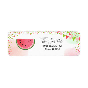 Etiqueta de dirección de devolución de sandía frut