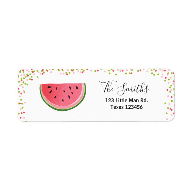 Etiqueta de dirección de devolución de sandía frut (Frente)