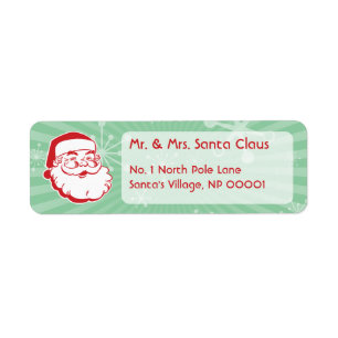 Etiqueta de dirección de devolución de Santa Claus