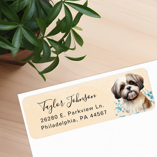 Etiqueta de dirección de devolución de Shih Tzu (Subido por el creador)