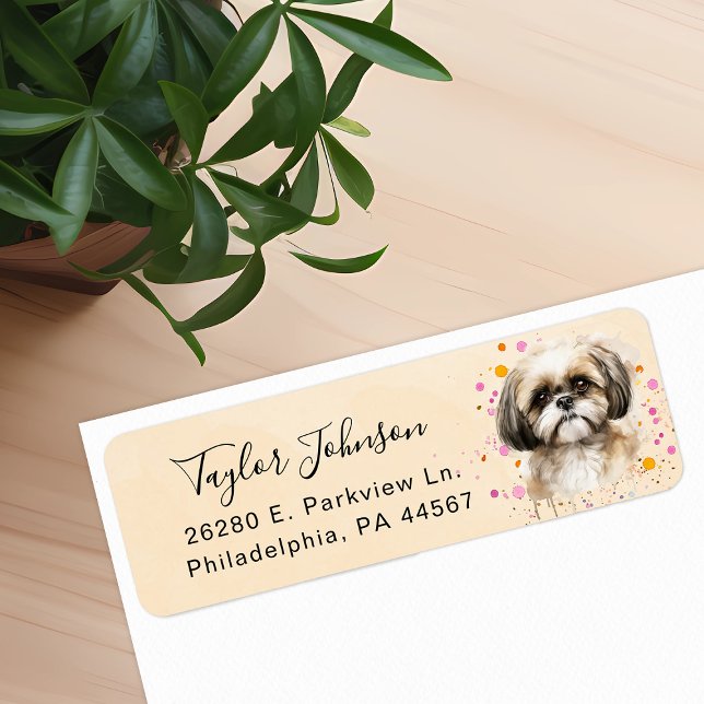 Etiqueta de dirección de devolución de Shih Tzu (Subido por el creador)