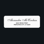 Etiqueta de dirección de devolución de tipografía<br><div class="desc">Etiqueta de dirección de devolución de tipografía de script elegante. Para una mayor personalización,  haga clic en el botón "Personalizar" y utilice nuestra herramienta de diseño para modificar esta plantilla.</div>