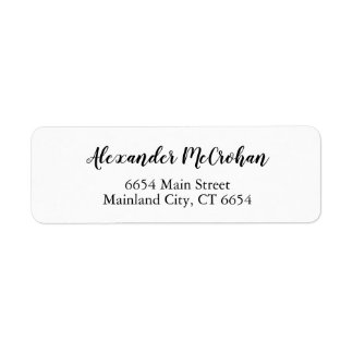 Etiqueta de dirección de devolución de tipografía