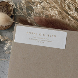 Etiqueta de dirección de devolución de tipografía 