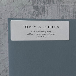 Etiqueta de dirección de devolución de tipografía 