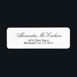 Etiqueta de dirección de devolución de tipografía<br><div class="desc">Etiqueta de dirección de devolución de tipografía de script elegante. Para una mayor personalización,  haga clic en el botón "Personalizar" y utilice nuestra herramienta de diseño para modificar esta plantilla.</div>