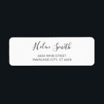 Etiqueta de dirección de devolución de tipografía<br><div class="desc">Etiqueta de dirección de devolución de tipografía de script elegante. Para una mayor personalización,  haga clic en el botón "Personalizar" y utilice nuestra herramienta de diseño para modificar esta plantilla.</div>