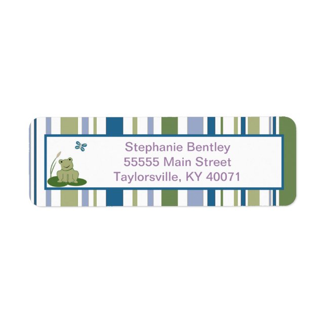 Etiqueta de dirección de devolución de tortuga sol (Frente)