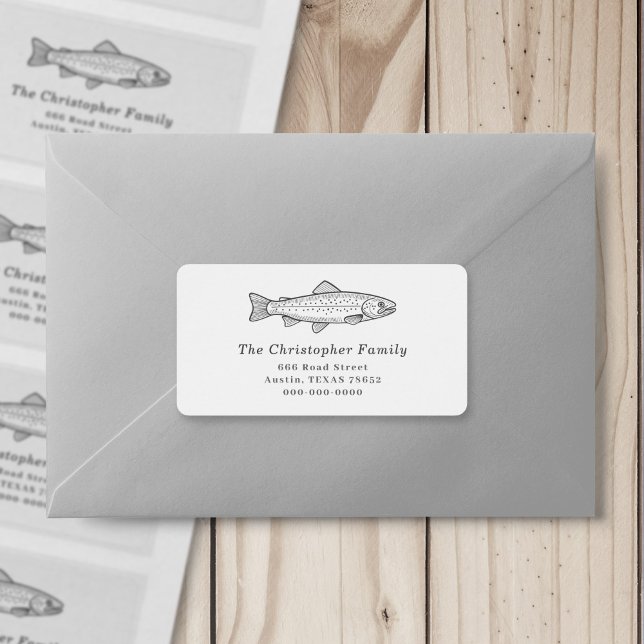 Etiqueta de dirección de devolución de trucos (Trout Return Address Label Sticker)