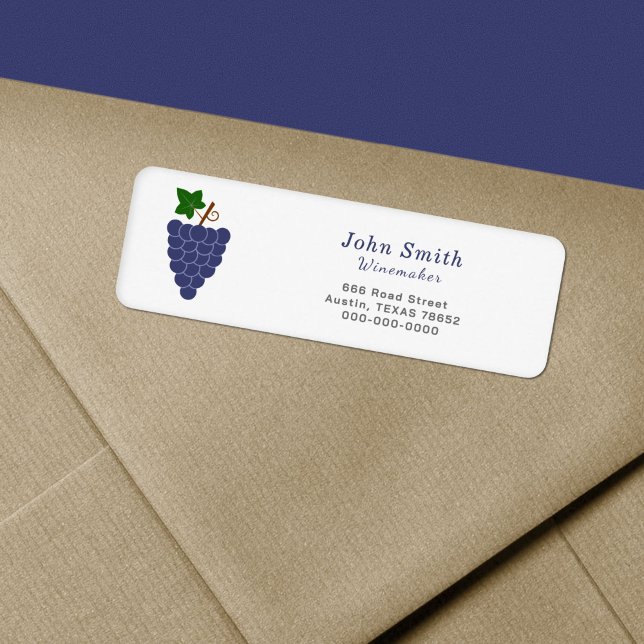 Etiqueta de dirección de devolución de uvas (Grapes Return Address Label)