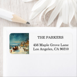 Etiqueta de dirección de devolución de vacaciones