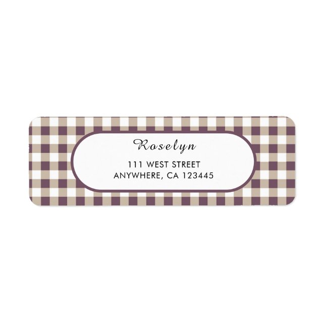 Etiqueta de dirección de devolución de vacaciones  (Frente)