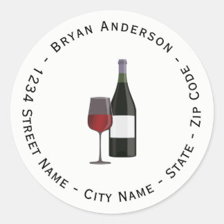 Etiqueta de dirección de devolución de vino