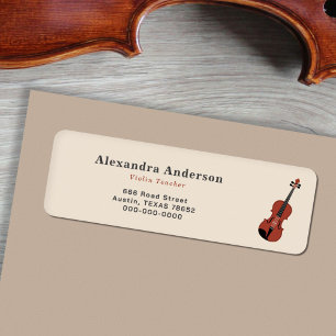 Etiqueta de dirección de devolución de violín