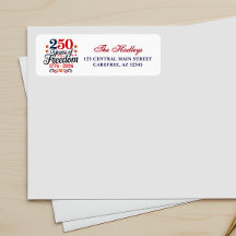 Etiqueta de dirección de devolución del 250 aniver