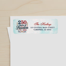 Etiqueta de dirección de devolución del 250 aniver