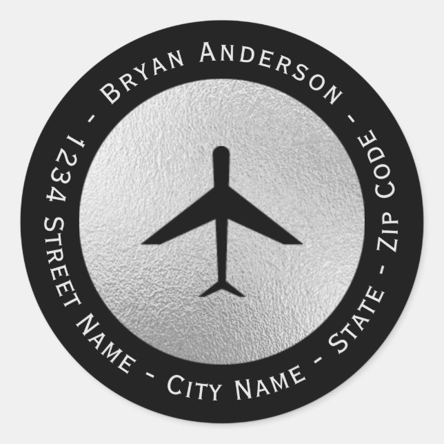 Etiqueta de dirección de devolución del avión (Anverso)