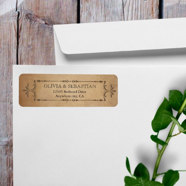 Etiqueta de dirección de devolución del Boda de pe (Subido por el creador)