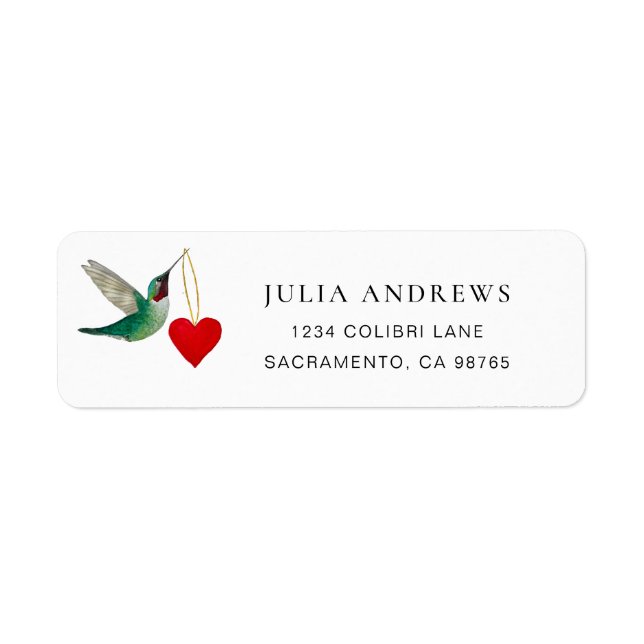 Etiqueta de dirección de devolución del Colibrí de (Frente)