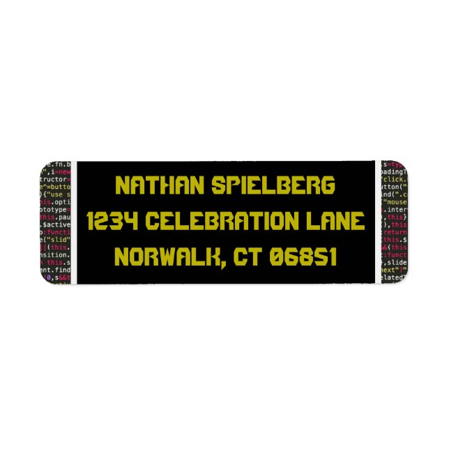 Etiqueta de dirección de devolución del Fiesta de  (Frente)