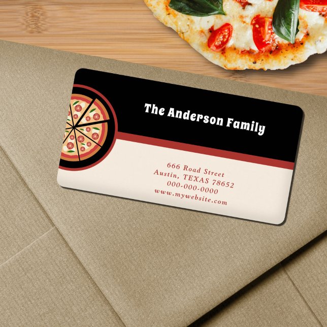 Etiqueta de dirección de devolución del restaurant (Pizza Restaurant Return Address Label)