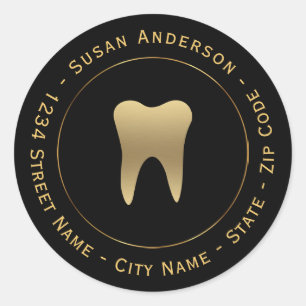 Etiqueta de dirección de devolución dental circula