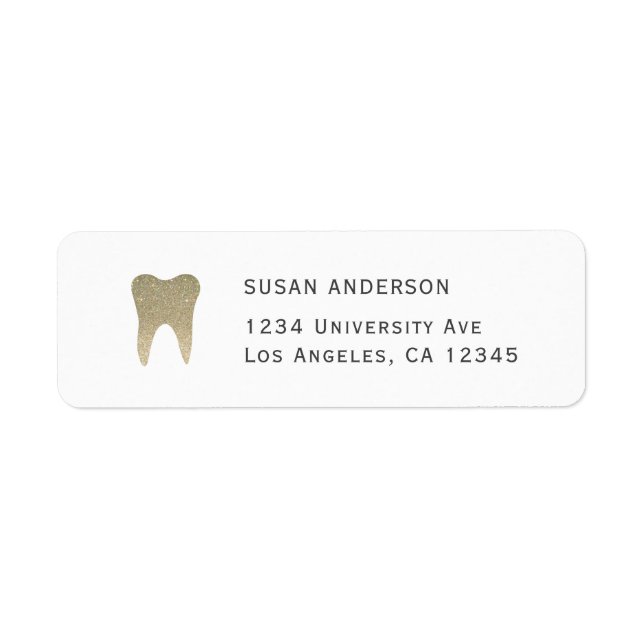 Etiqueta de dirección de devolución dental de purp (Frente)