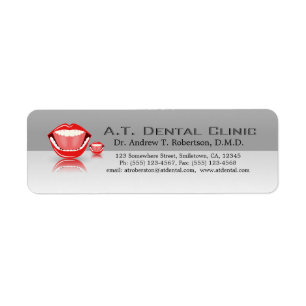 Etiqueta de dirección de devolución dental profesi
