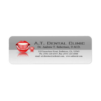 Etiqueta de dirección de devolución dental profesi