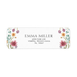 Etiqueta de dirección de devolución floral