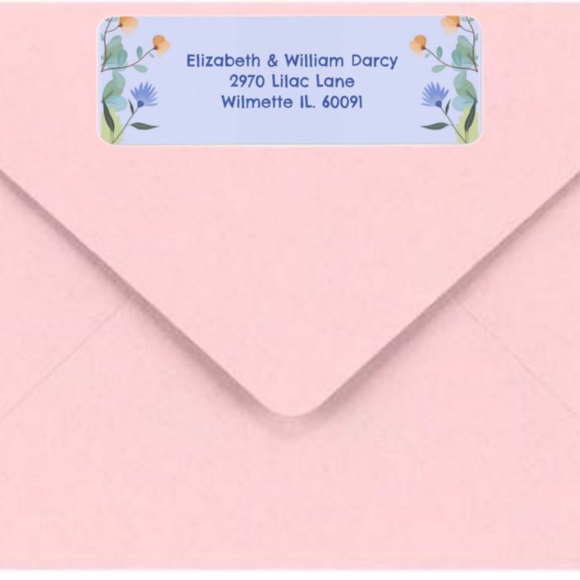 Etiqueta de dirección de devolución floral amarill (Subido por el creador)