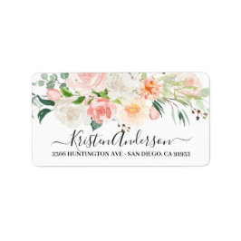 Etiqueta de dirección de devolución floral de colo