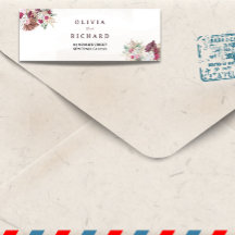 Etiqueta de dirección de devolución floral de hier