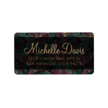 Etiqueta de dirección de devolución floral Glam Es