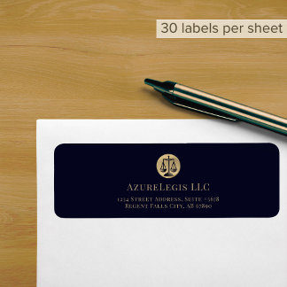 Etiqueta de dirección de devolución legal azul de