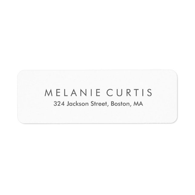 Etiqueta de dirección de devolución legible simple (Frente)