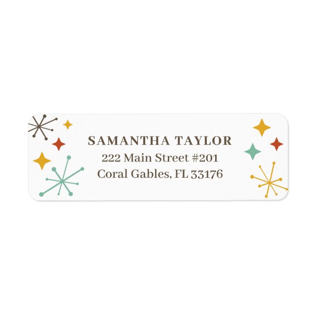 Etiqueta de dirección de devolución moderna de Ret (Frente)