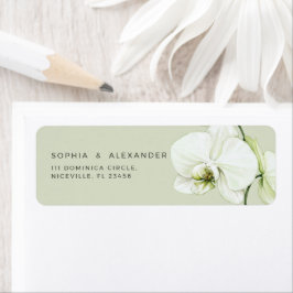 Etiqueta de dirección de devolución Orquídea Boda.