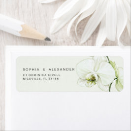 Etiqueta de dirección de devolución Orquídea Boda.