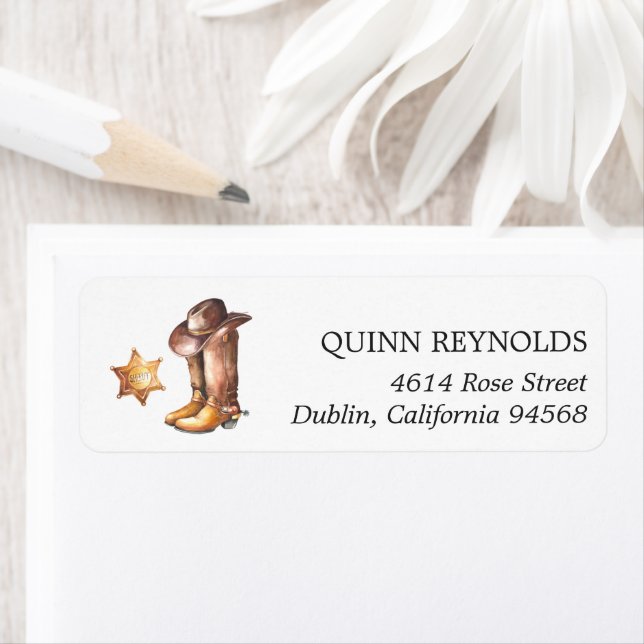 Etiqueta de dirección de devolución para baby show (In situ)